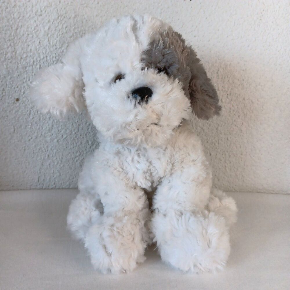 Circo Target White & Gray Puppy Dog Plush Shaggy Scruffy Stuffed Animal Toy